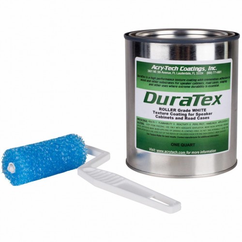 Acry-Tech DuraTex - Texture Paint WHITE 1 KG KIT Speaker Cabinet Coating Roller Version