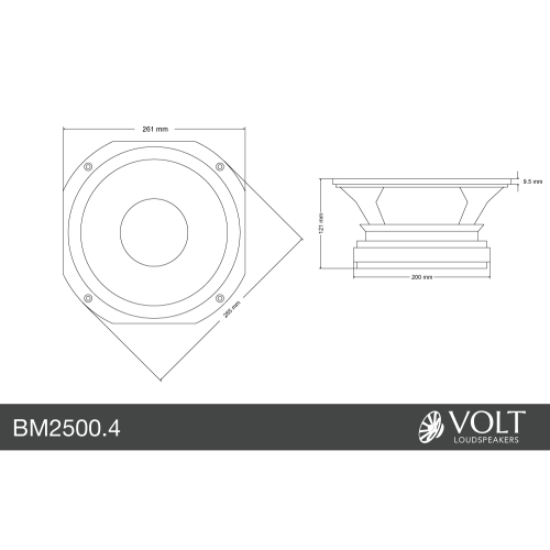 Volt BM2500.4 Woofer 10" 25 cm